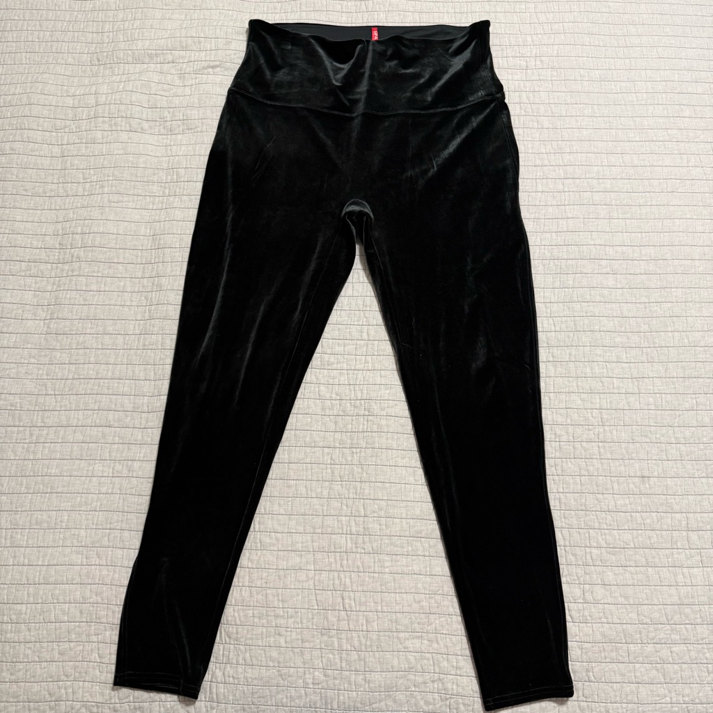 Spanx Ready To Wow Velvet Leggings Black High Rise Pull On Size 3x 2070p